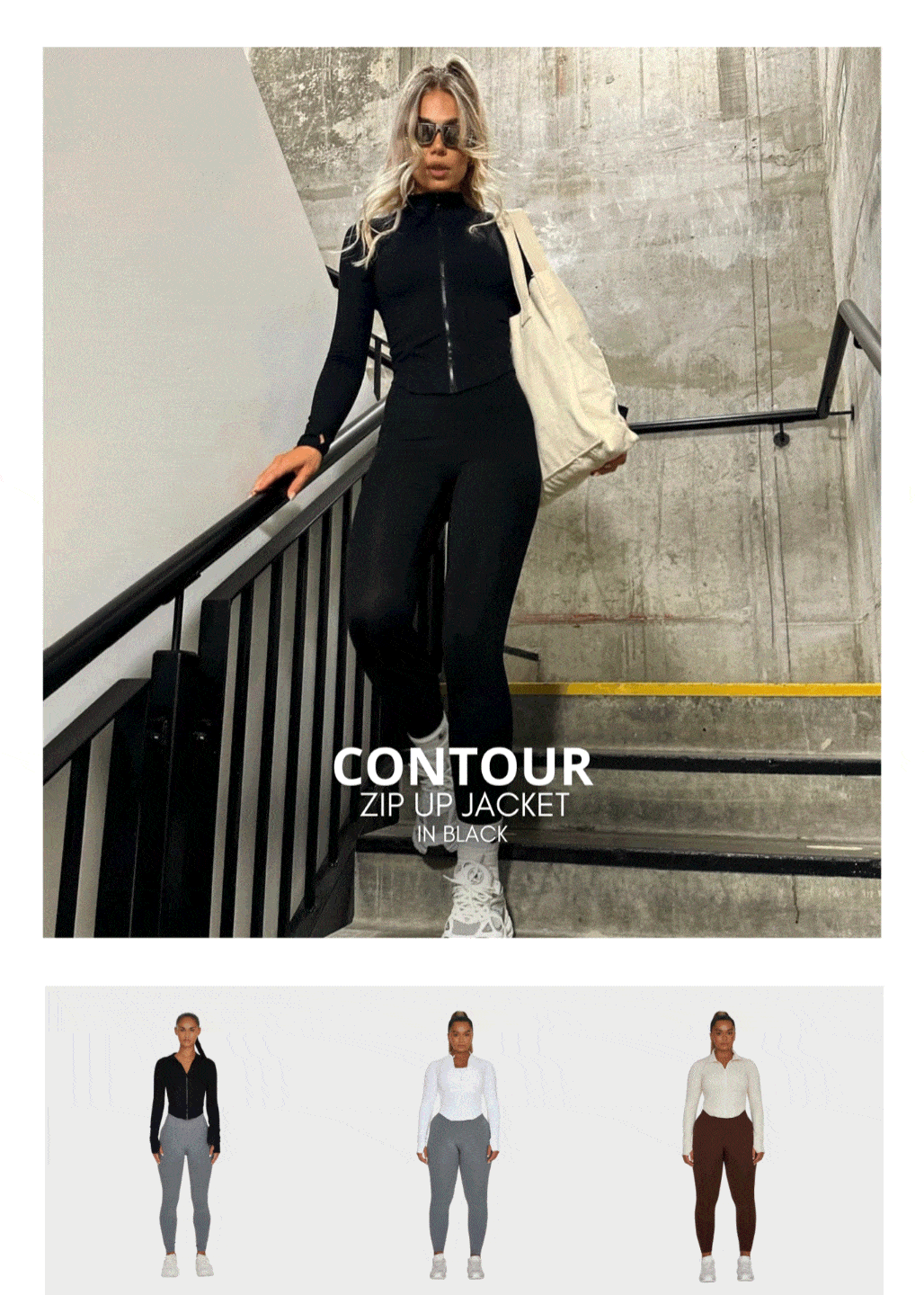 Contour Zip-up Jacket In Black